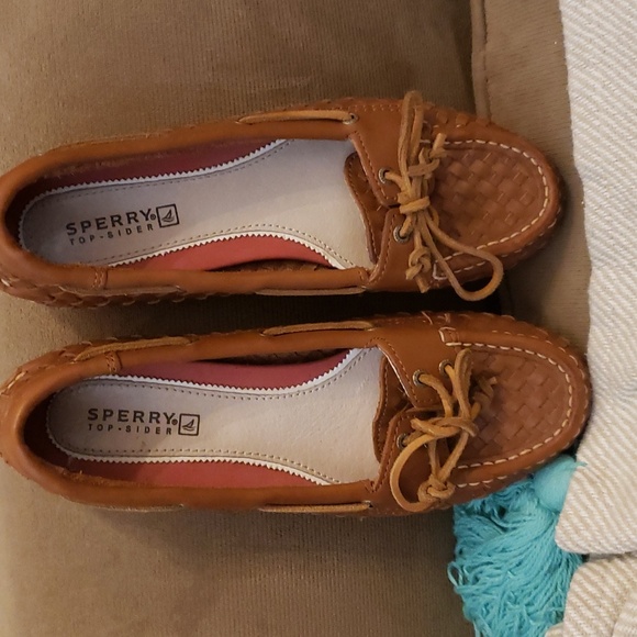 Sperry Women’s Topsiders Braided Woven Leather Loafers Flats Boat Shoe Brown 6.5 - Picture 6 of 9